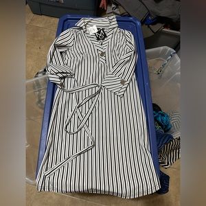 Black and white striped dress